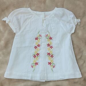 JANIE AND JACK WHITE PEASANT TOP, SIZE 4 - NEW!
